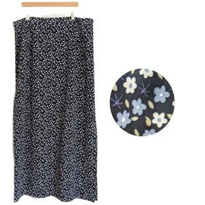 VINTAGE CALICO flowers maxi cut out skirt size S @K